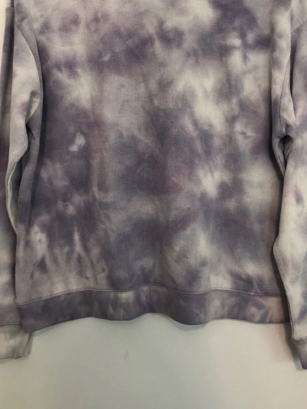 NEW NWT SPLENDID Tie Dye Thermal Long Sleeve Sweatshirt Purple White Crewneck S